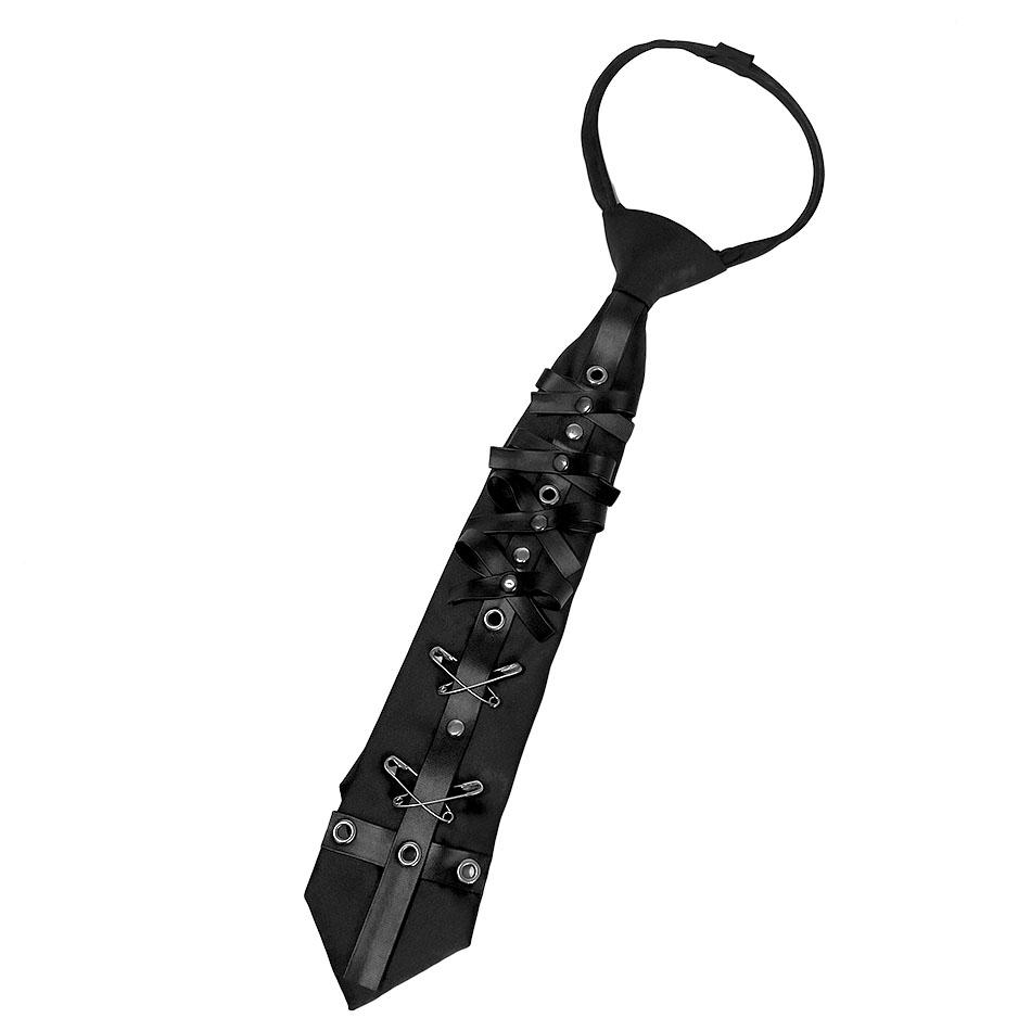 Pu Leather Bowknot Eyelet Rivets Hip Hop Punk Tie Men Women Techwear Style Adjustable Gothic Vintage Black Tie Y2k Accessories