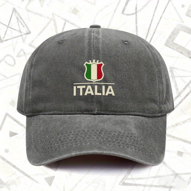 Cappellino da Baseball Lavato Vintage con Design ITALIA Unisex Monocolore Adatto a Tutte le Stagioni Regalo Ideale per Matrimoni Feste