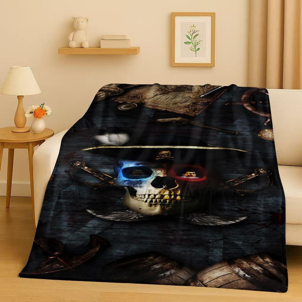 HD Sanrio Pirates of The Caribbean Jack Sparrow Johnny Depp Christmas Flannel Blanket,Soft Plush Throw for Home Bedroom Bed Sofa