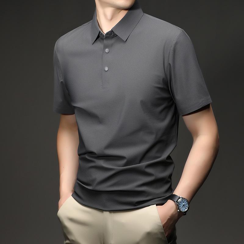 Summer Short Sleeve Polo Shirt Men s Business Casual Lapel Collar Versatile Sports T-Shirt M
