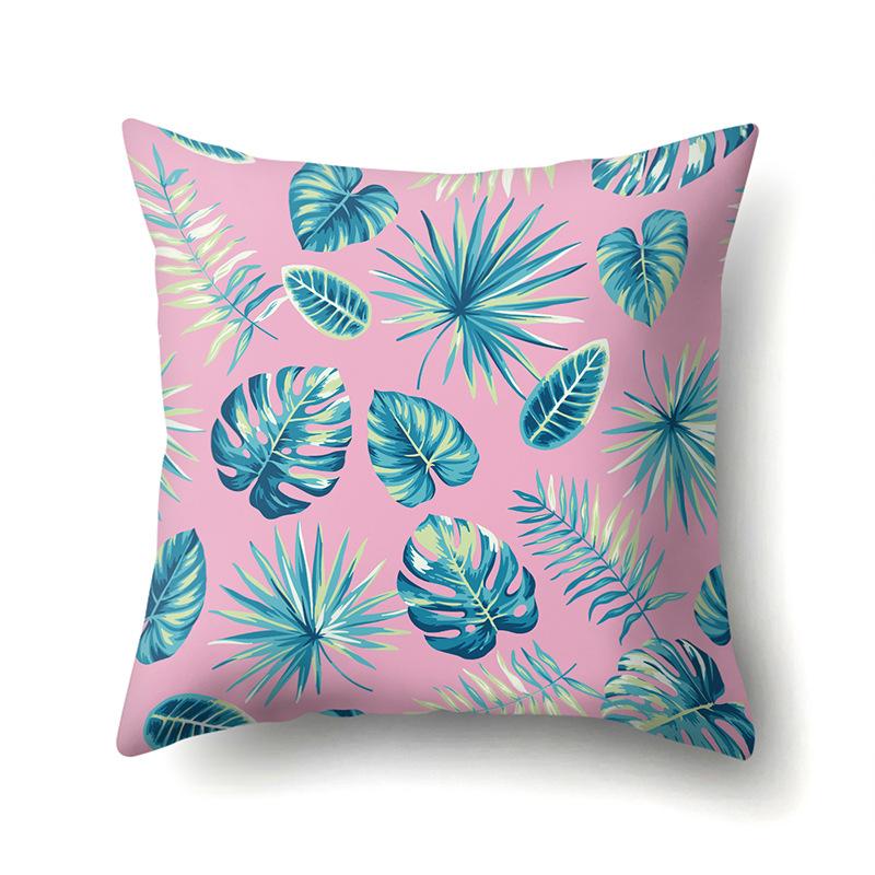 Polyester Pillowcase Plant Fresh Car Decoration Home Printed Pillowcase Sofa Cushion Cover
