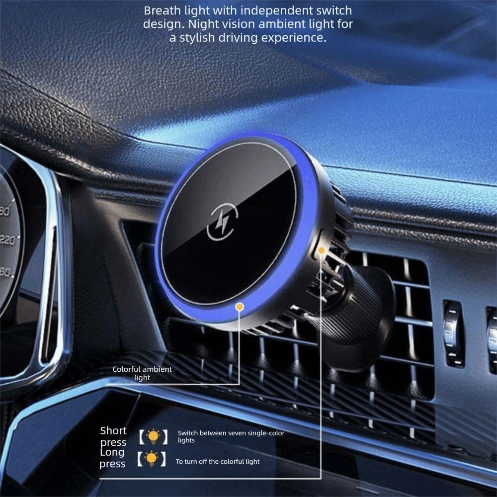 15W Fast Charging Magnetic Wireless Charger Magnetic Cooling Car Phone Mount Vehicles Use