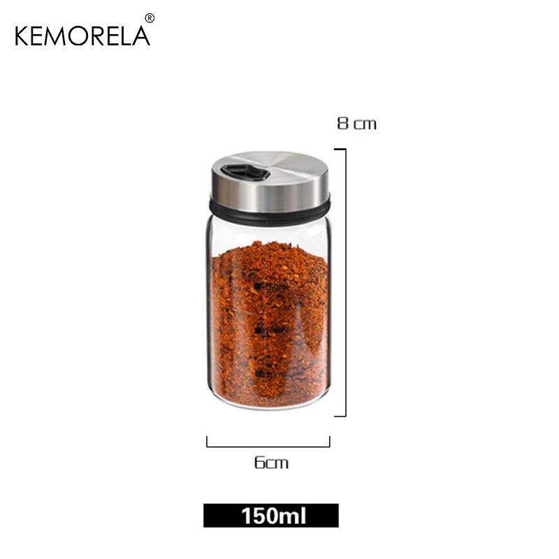 

1 шт. Стеклянная бутылка для приправ с вращающейся крышкой из нержавеющей стали для повседневной готовки и барбекю, перечницы, кухонные аксессуары