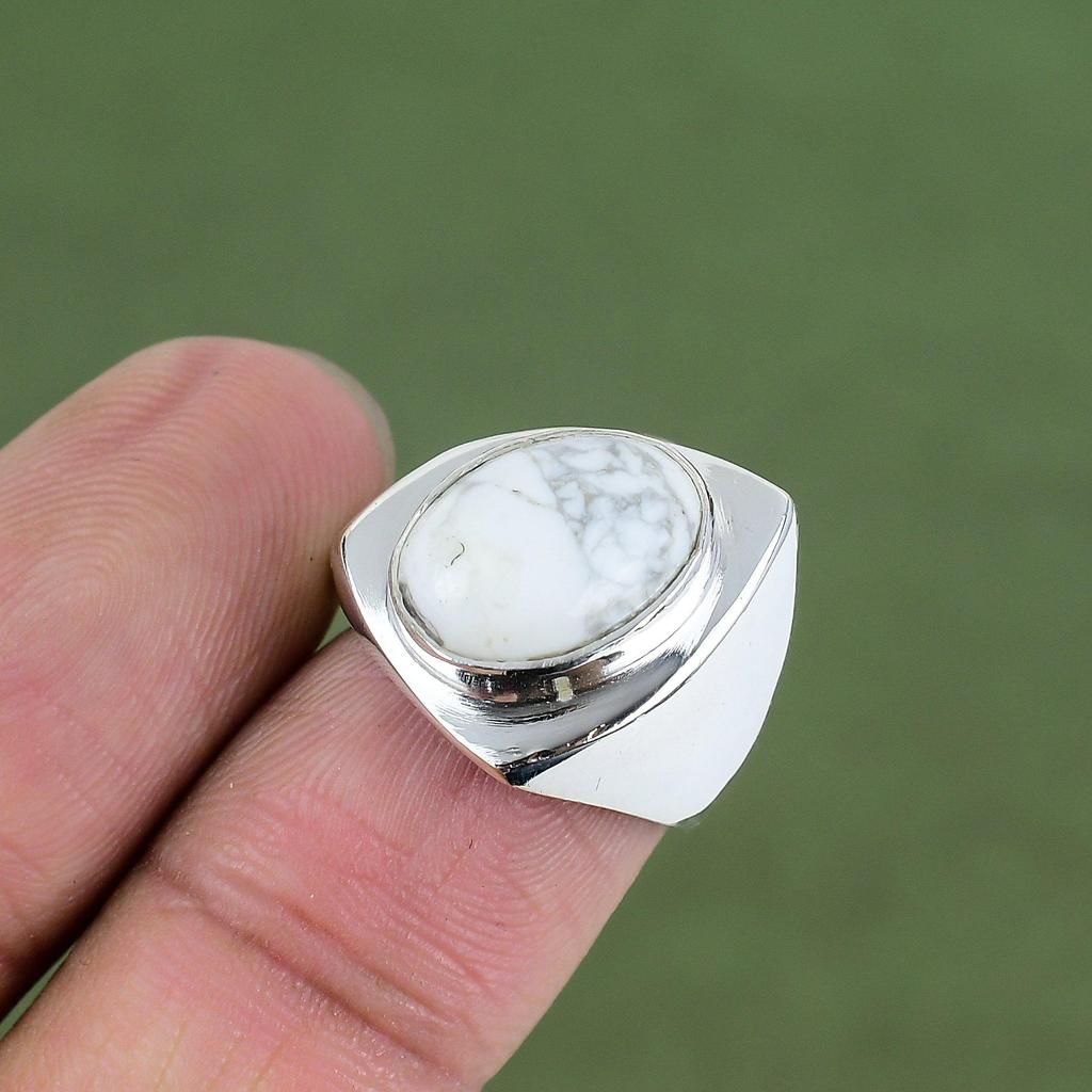 Howlith Ring 925 Sterling Silber Ring Echter Edelstein Schmuck Erstaunlicher Ring Handgefertigt Brandneuer Schmuck Jahrestag Geschenke Erhältlich in Ringgröße