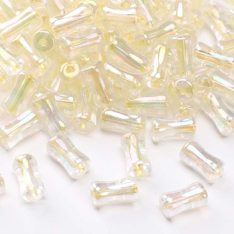 4x8mm Shiny Transparent Bamboo Beads Glass Cylindrical Beads Can Be Used For DIY Jewelry Making Necklace Bracelet