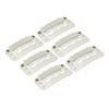 100pcs Wig Snap Clip U Shape 6 Teeth Safe Hairpiece Comb Clips for DIY Hair Extension Hat Beige