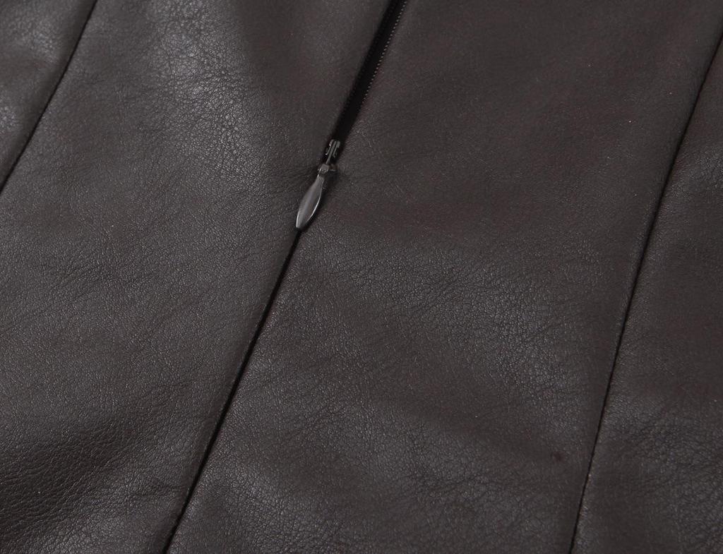 2025 Herbst/Winter Europäisches Damen-Leder-Ärmelloses Kleid mit Taillenraffung