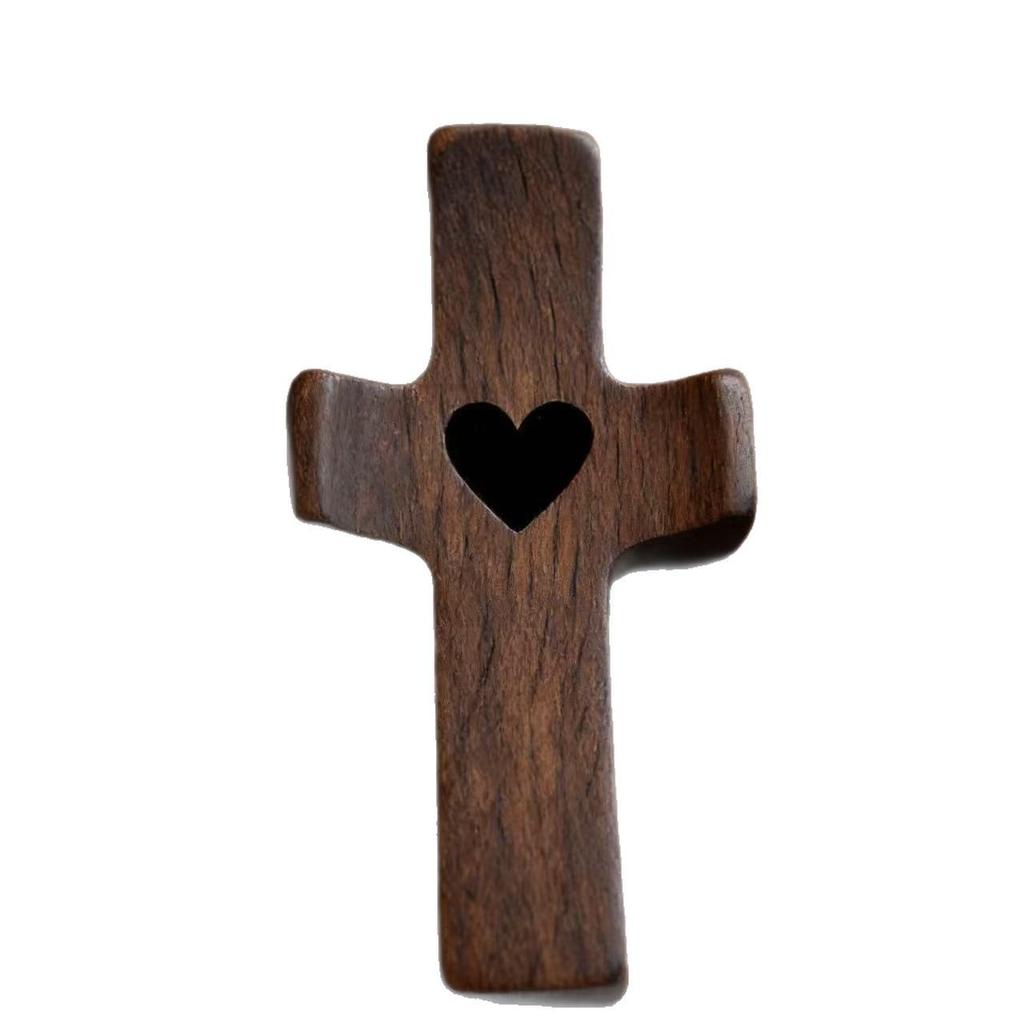 American Black Walnut Wood Cross Handle Piece - Easter Gift