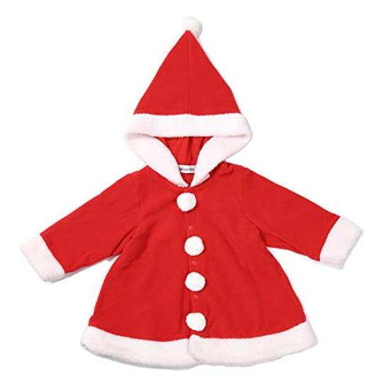 MiniBeans Santa Hooded Santa Costume Dress, (100cm)