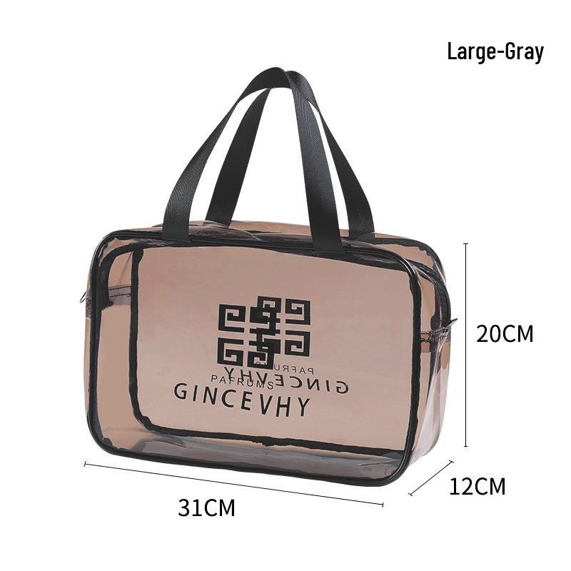 Waterproof PU Toiletry Bag - Portable, Large Capacity, Visible Storage for Cosmetics