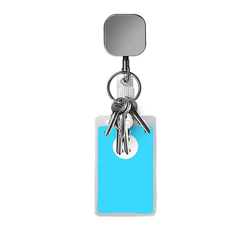 1Pc 680Mm Reinforced Steel Wire Cord Heavy Duty Metal Retractable Carabiner Keychain Belt Badge Reels Clip