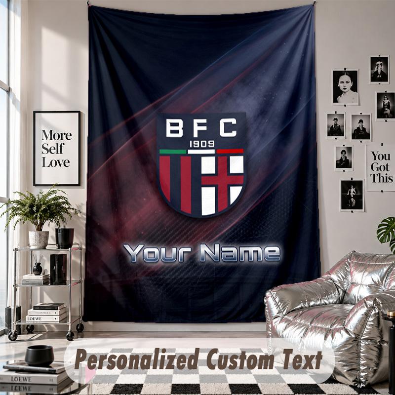 Custom Tapestry Wall Hanging, Bologna FC Personalized Name Text Home Wall Decor