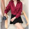 French Chiffon White Women's Retro Slim Shirt - 2024 Autumn Collection