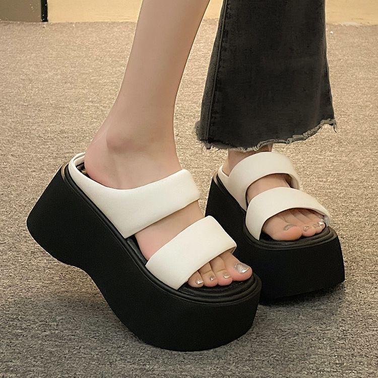 High Platform Slippers for Women Open Toe Wedges Chunky Beach Sandals New 2025 Summer Thick Bottom Female Flip Flops Sandals