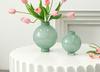 Creative Round Green Glass Vase Hydroponics Plant Pots Table Decoration Flower Arrangement Floral Vases Room Aesthetic Decor
