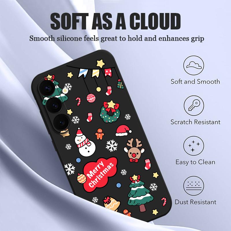 Christmas Snowman Magnetic Case For Samsung Galaxy S21 S24 FE S24 S23 S22 Ultra Plus For Magsafe Wireless Charge Lanyard Cover