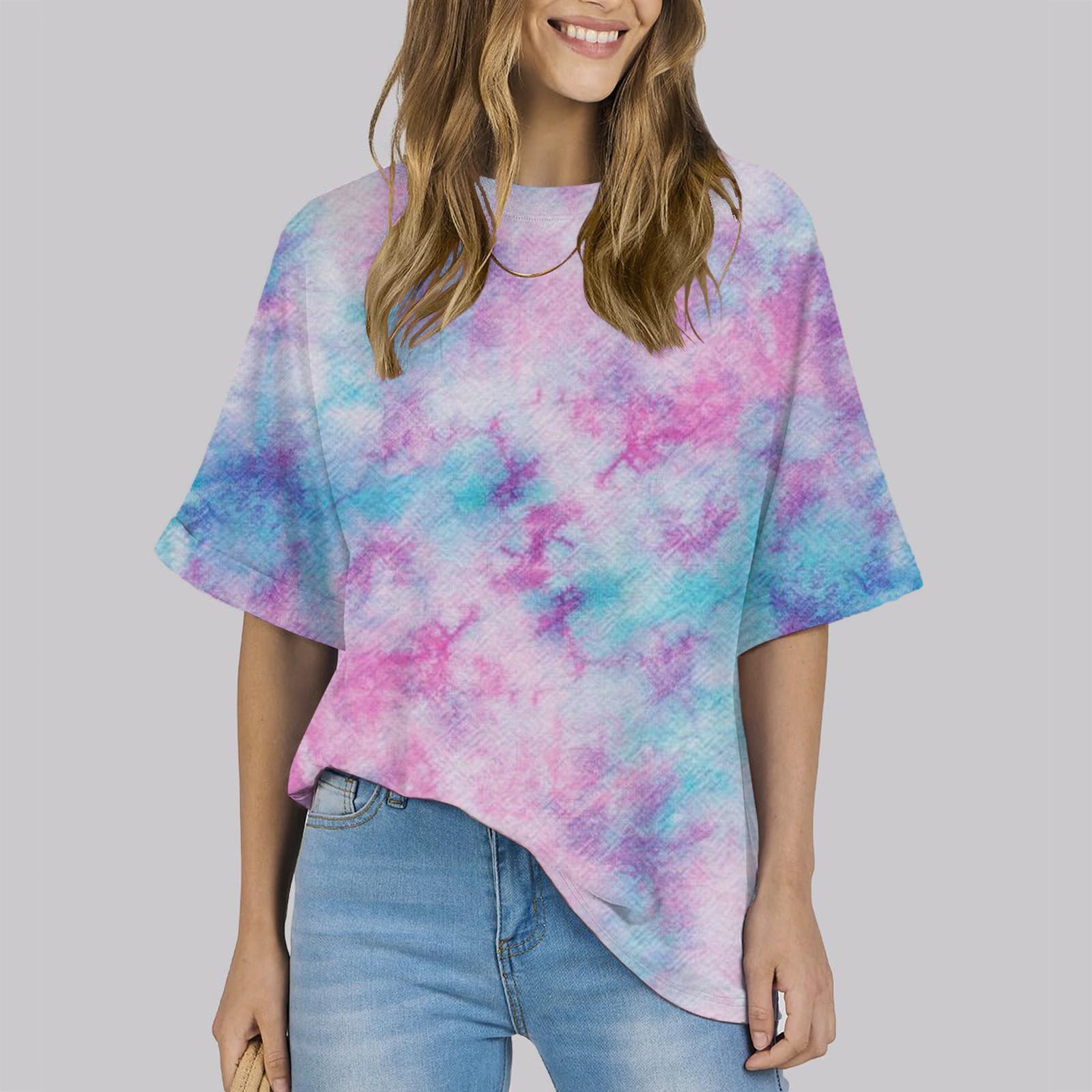 

Women s Loose Oversized Printing Rround Neck, Shoulder Length Short Sleeved T-shirt Top XXXXXL