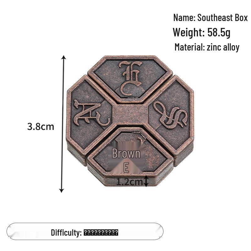 Zinc Alloy Kongming Puzzle Lock: Disentanglement Ring Educational Toy