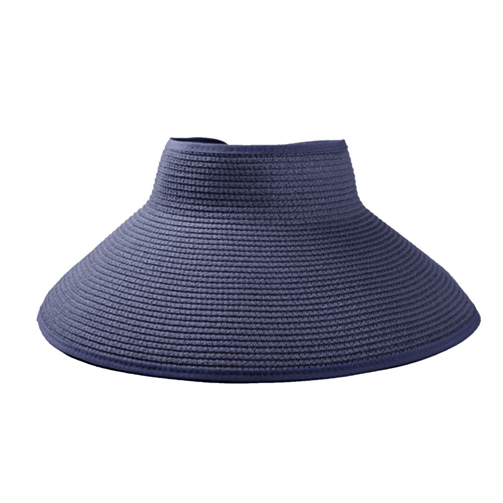 

Солнцезащитный козырек с открытым верхом для взрослых, однотонная шляпа от солнца, женская шляпа, регулируемая пляжная шляпа с непокрытой головой, однотонная шляпа от солнца One Size