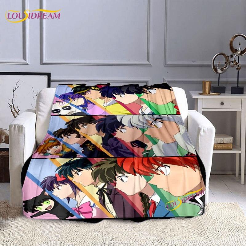 Anime flanelová deka InuYasha Print Deky Hanyou No Yashahime 3D Dětská Deka Dospělí Domácí Dekor Módní Party Deka Dárek