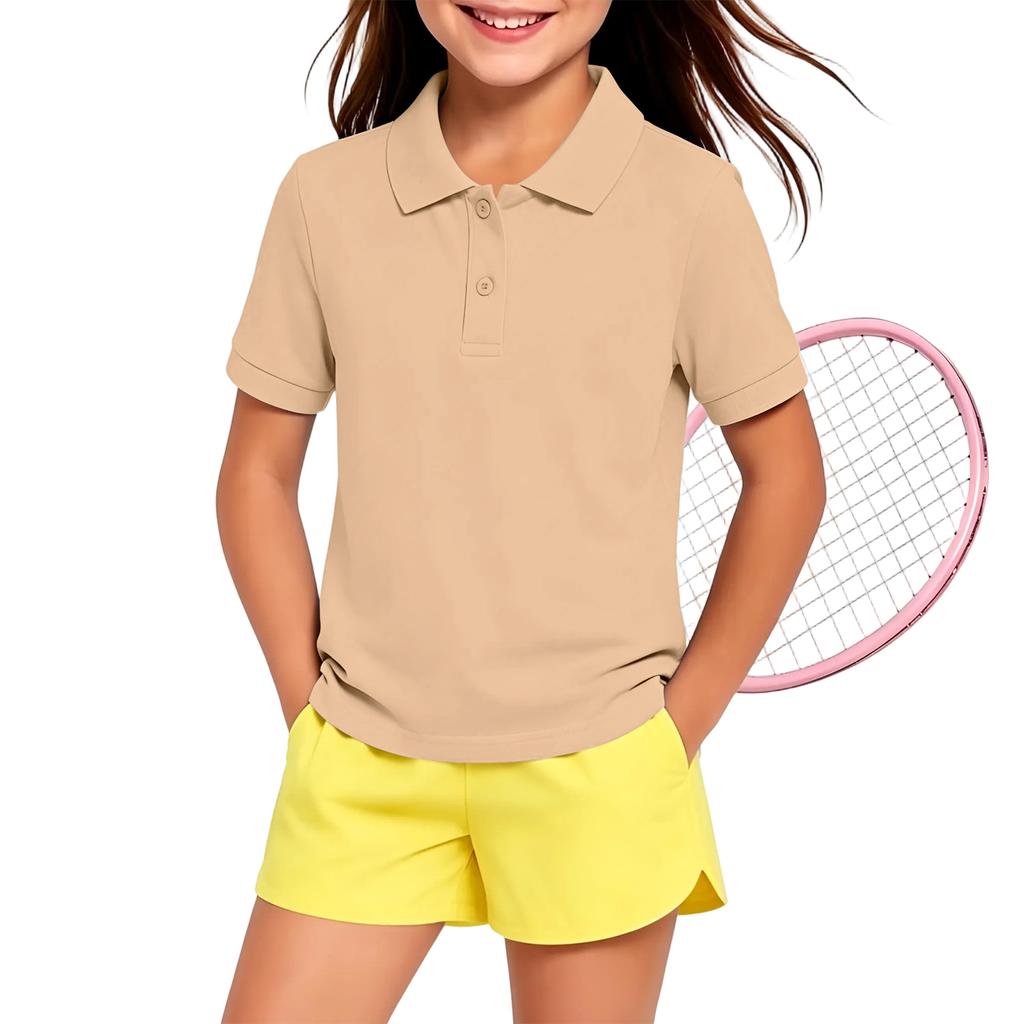 Kids Quick Dry Shirt with Collar for School Class Uniform and Everyday Wear