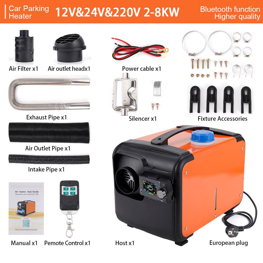 2-8KW Parking Heater Bluetooth 12V&24V&220V Three-In-One DC & AC Universal Suitable For Indoor And Outdoor Marine RV Trucks