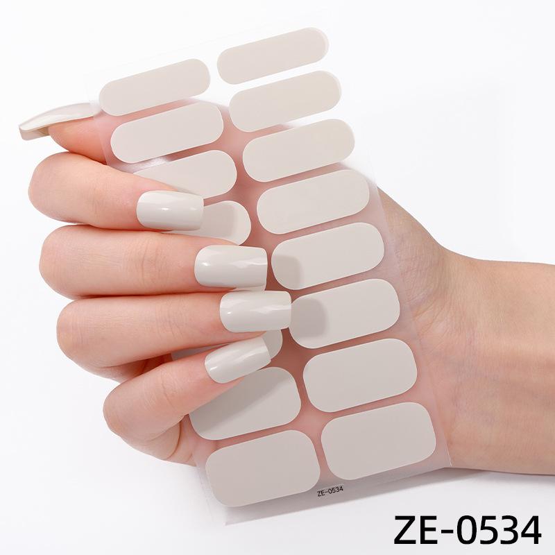 New 16-finger French Manicure Stickers Flash Onion Pink Nail Stickers Simple Manicure Stickers