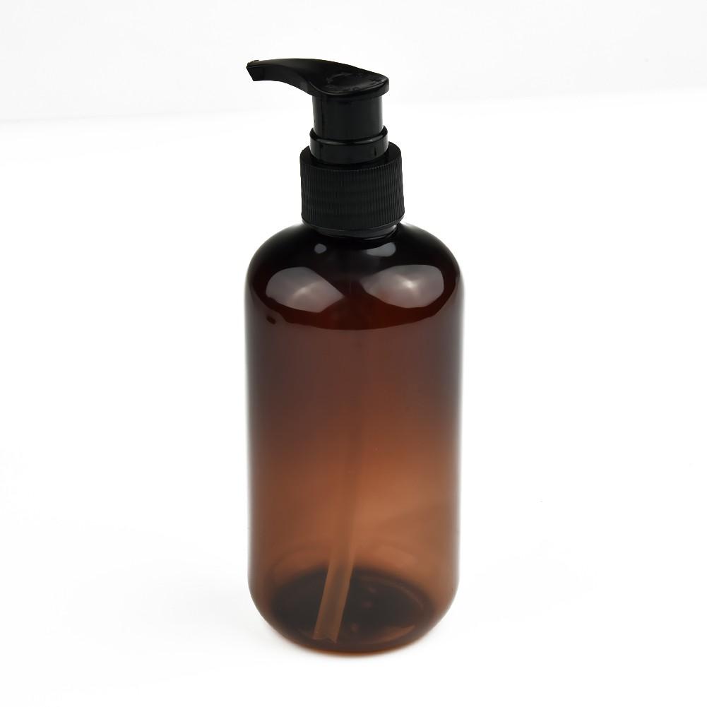 Refillable Empty Pump Bottles Black Lotion Pump Soap Dispenser Spas Therapists 250ml Brown For salons Brand new