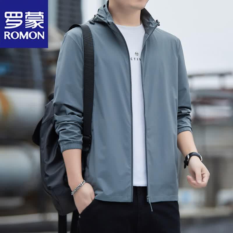 Romon Men's Ice Silk Sun Protection Hoodie