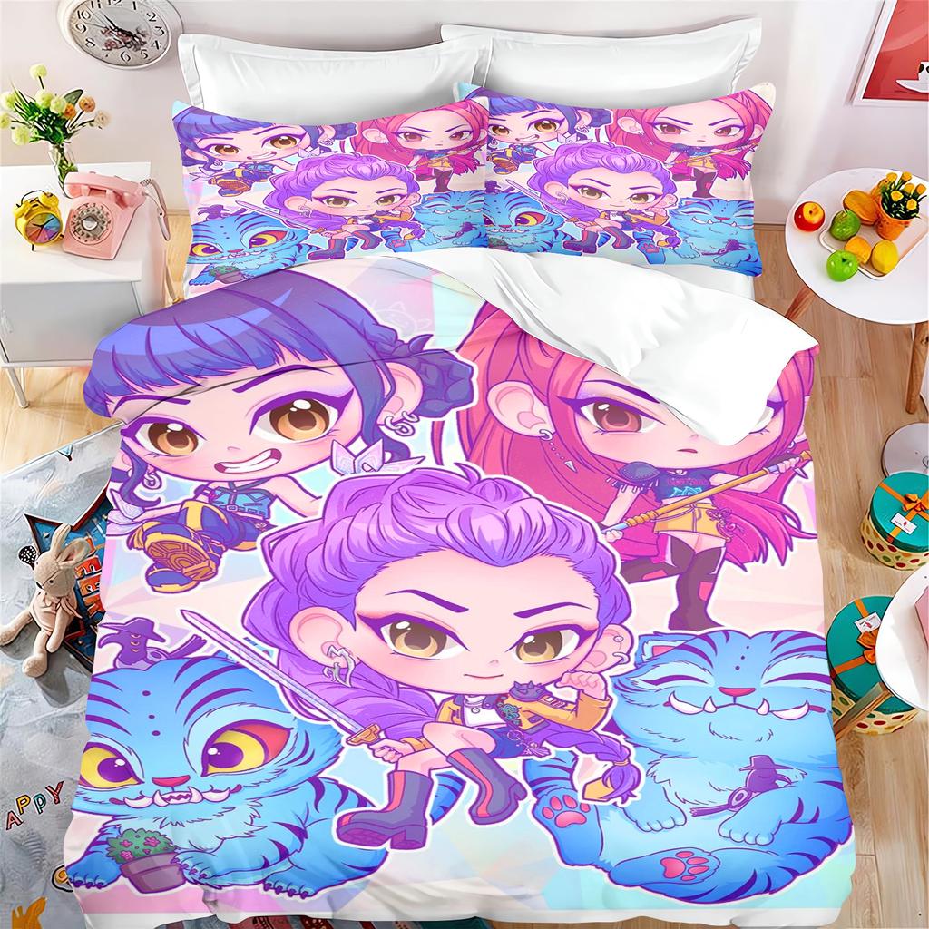 k-pop Anime Home Bedroom Comforte Nordic polyester material suitable for children and adults 3-piece set