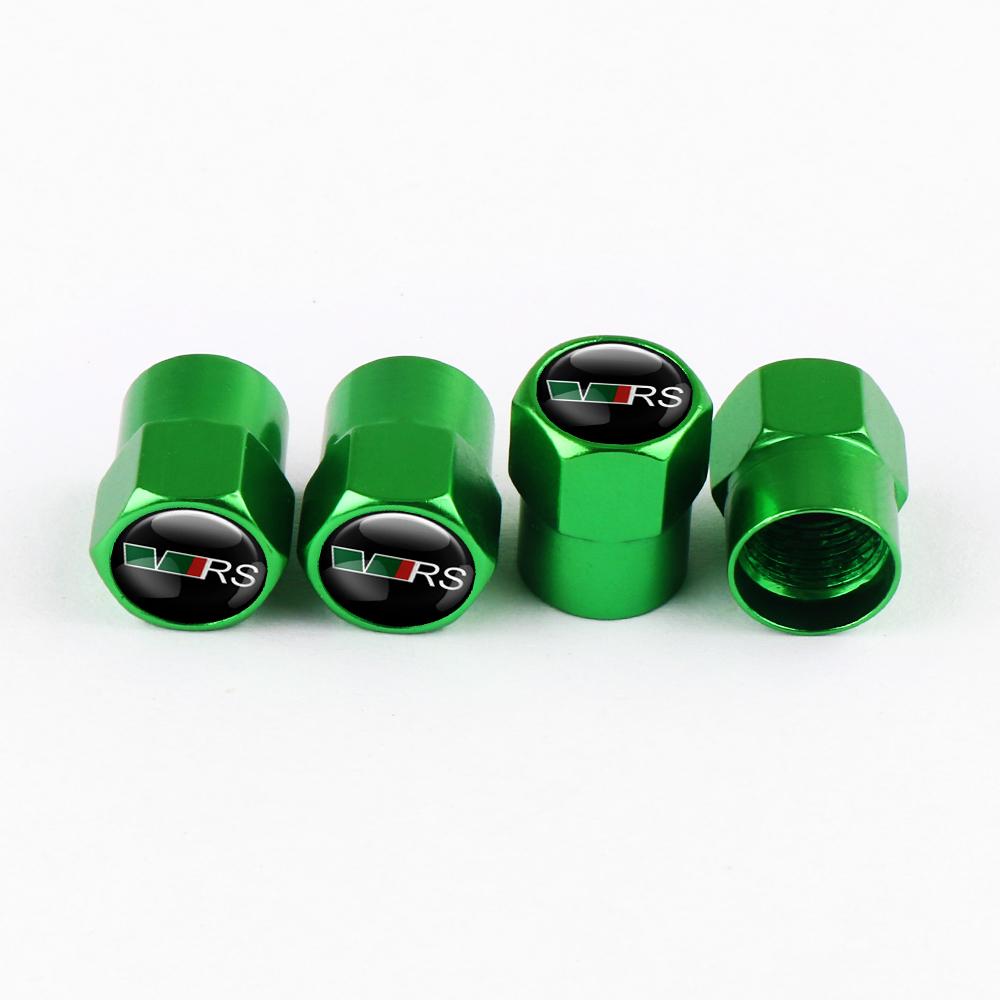 BAUN9 4pcs Car Styling Aluminum Emblem Wheel Tire Valve Stem Air Caps For Skoda Octavia Fabia Rapid Yeti Superb Octavia A5 A7 VRS VII