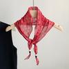 Hong Kong style retro versatile silk scarf fashion triangle scarf high sense elegant temperament accessories thin neck headscarf multi-purpose