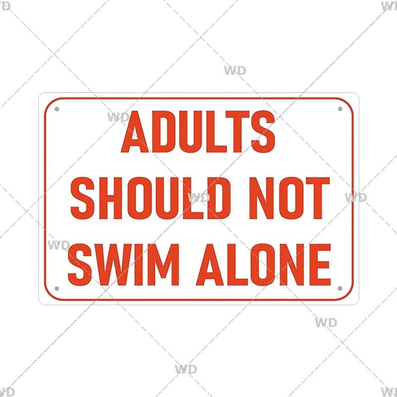 Tin Sign Pool Funny Rules Vintage Plaque Welcome Warning No Swimming Instruction Metal Sign For Home Pool Store Club Wall Decor