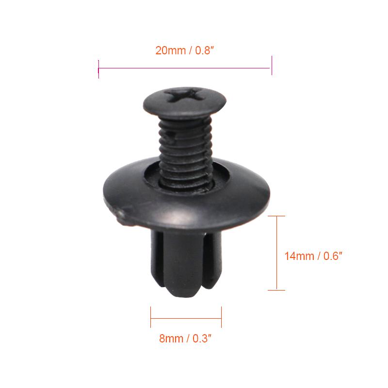 50Pcs Automobile 8mm Hole Plastic Rivet Fastener Buckle Expansion Screw Fender Fixing Buckle Door Trim Plastic Screws Clip