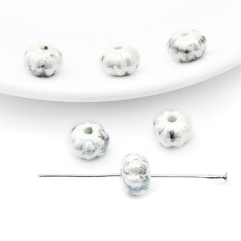 6 buc/pungă Mărgele de porțelan din ceramică lucrate manual în formă de dovleac Mărgele distanțiere libere pentru brățară colier Fabricare de bijuterii DIY