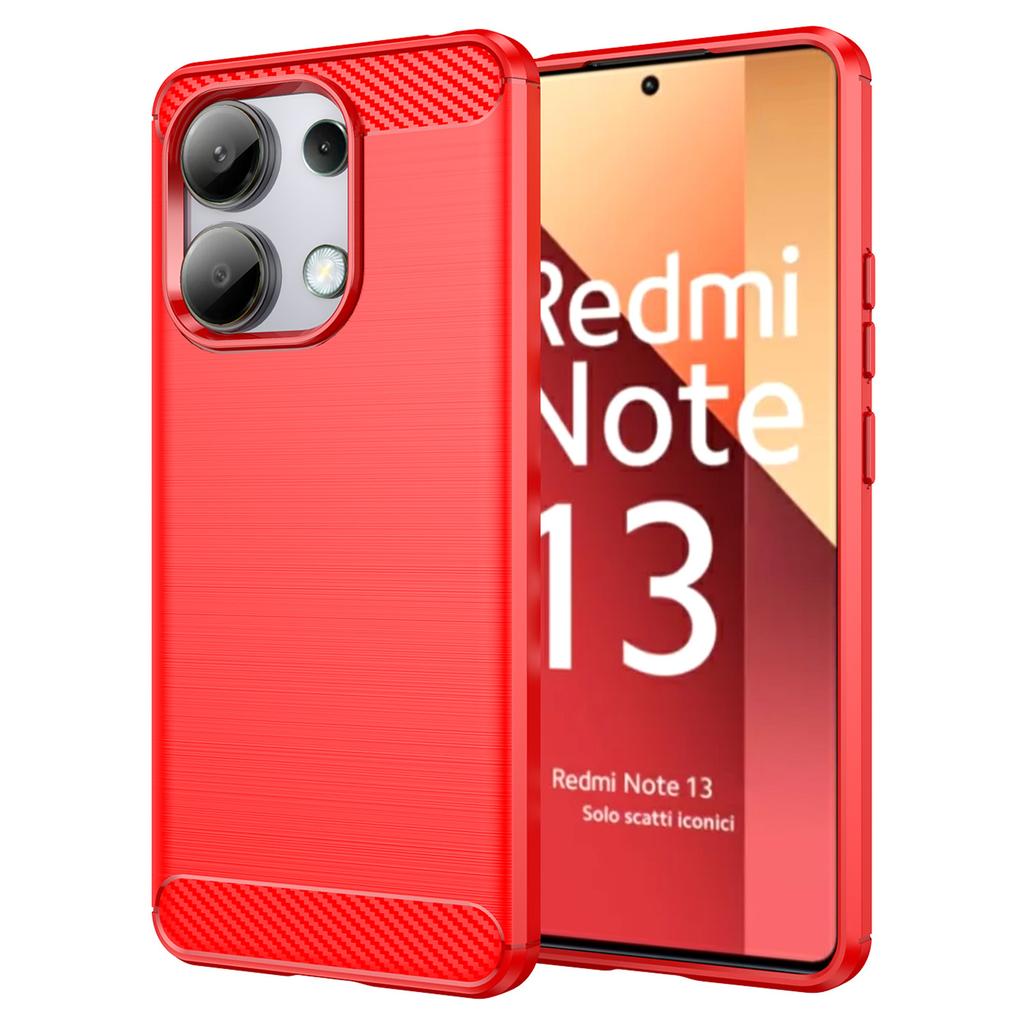 Pour Xiaomi Redmi Note 13 4G Étui TPU Texture Fibre de Carbone Housse de Téléphone Mobile