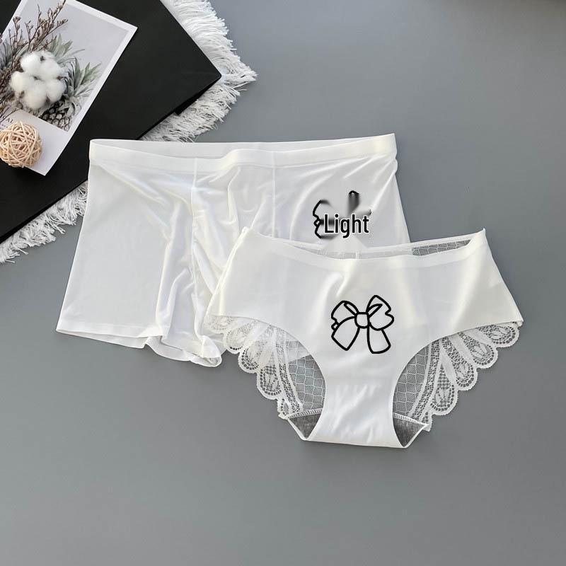 

Бесшовное женское нижнее белье из ледяного шелка с хлопковой ластовицей и бантиком - средней посадки, дышащее, сексуальные цельные трусики 8 Women L Men 3XL