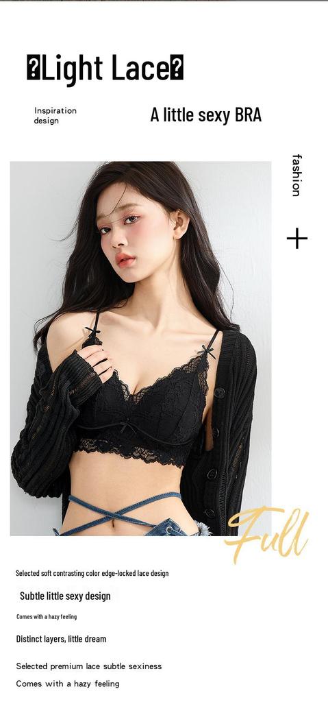 Bequemer French Lace Dreieckskörbchen Bügelloser Ultra-Dünner BH für Große Oberweite, Schafft ein Kleineres Brustbild