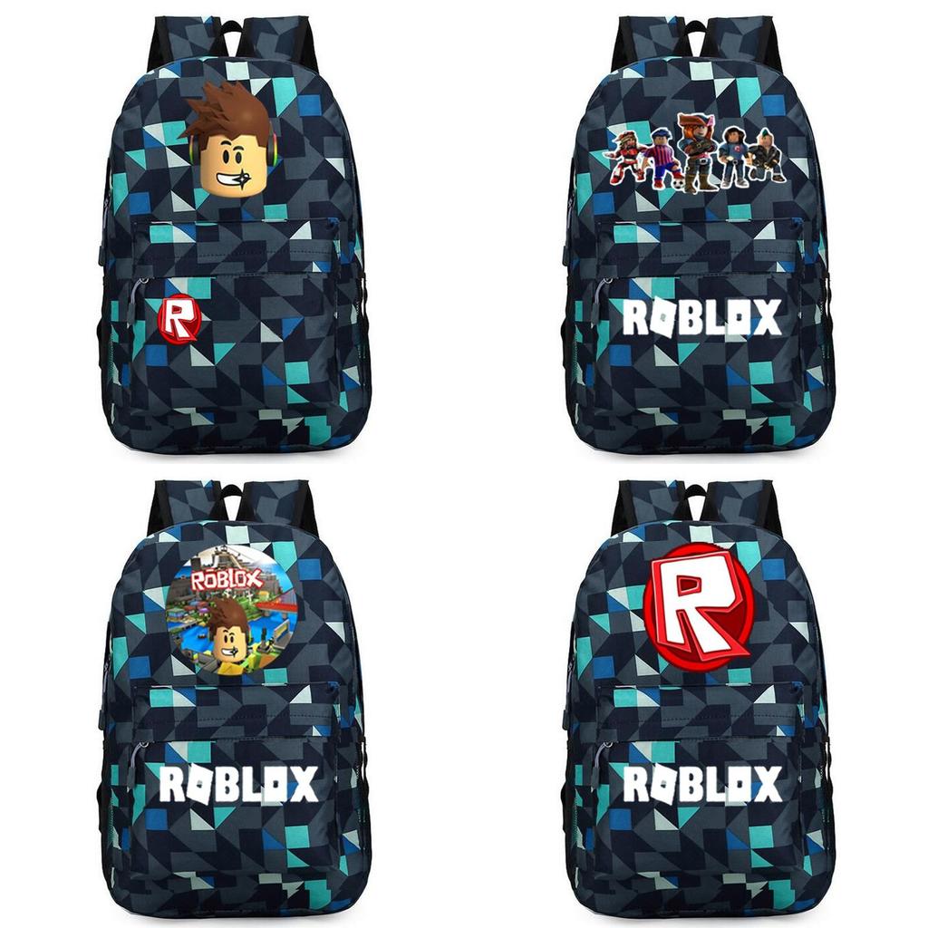 Stylish Roblox Backpack For Kids Featuring A Vibrant Cartoon Pattern And Large Capacity