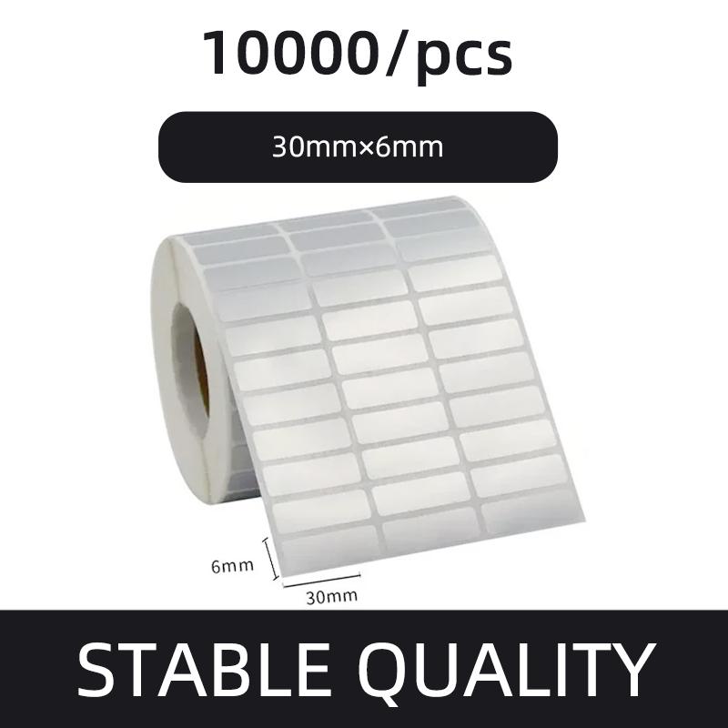 Etiqueta de código de barras PET prata fosca 20 30 40 50 60 70 80 90 100 Fita de transferência térmica Impressora de adesivos