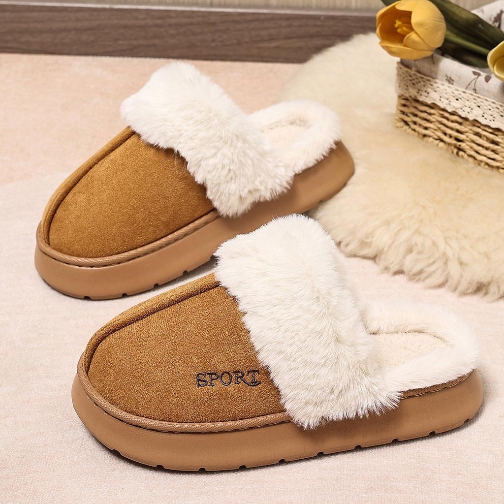 Warme kuschelige Hausschuhe für Damen | Winter Plüsch Indoor Outdoor Hausschuhe | Dicke Plattform rutschfeste Schlupfschuhe