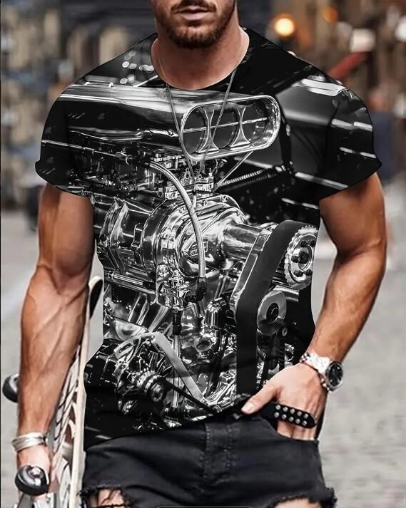 

Chevy Ford Mopar Big/Small Block BLOWN BLOWER SUPERCHARGER ENGINE T-SHIRT V2 2XL