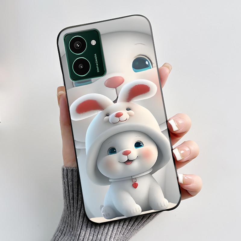 Weiche TPU Hülle für Nokia HMD Pulse Pro Pulse+ Plus Luxuriös Niedlich Liebe Hase Lustig Schwarzes Silikon Schutzhülle Rückseite Handyhülle
