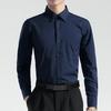 Camicia da Uomo a Maniche Lunghe Tinta Unita Temperamento Business Camicia Foderata Senza Stiro