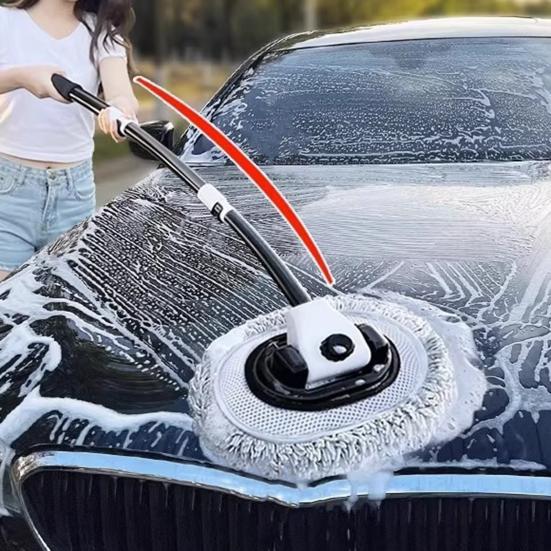 Car Wash Brush Adjustable Length 90 Degree Rotation Retractable Microfiber Mop Cleaning
