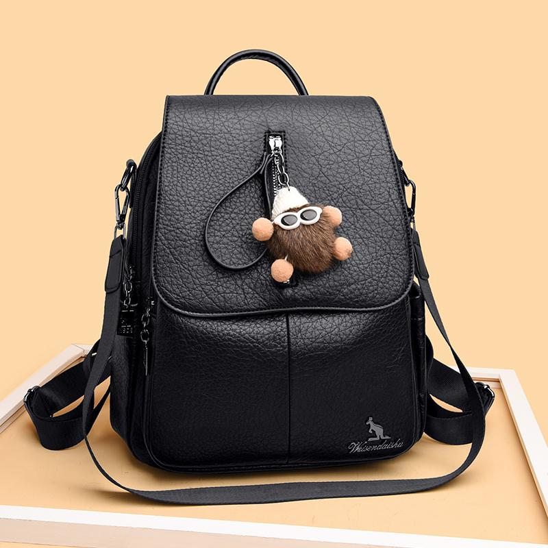 Vintage PU Rucksack Damen Pendler Große Kapazität Reise Rucksack Multifunktionale Umhängetasche