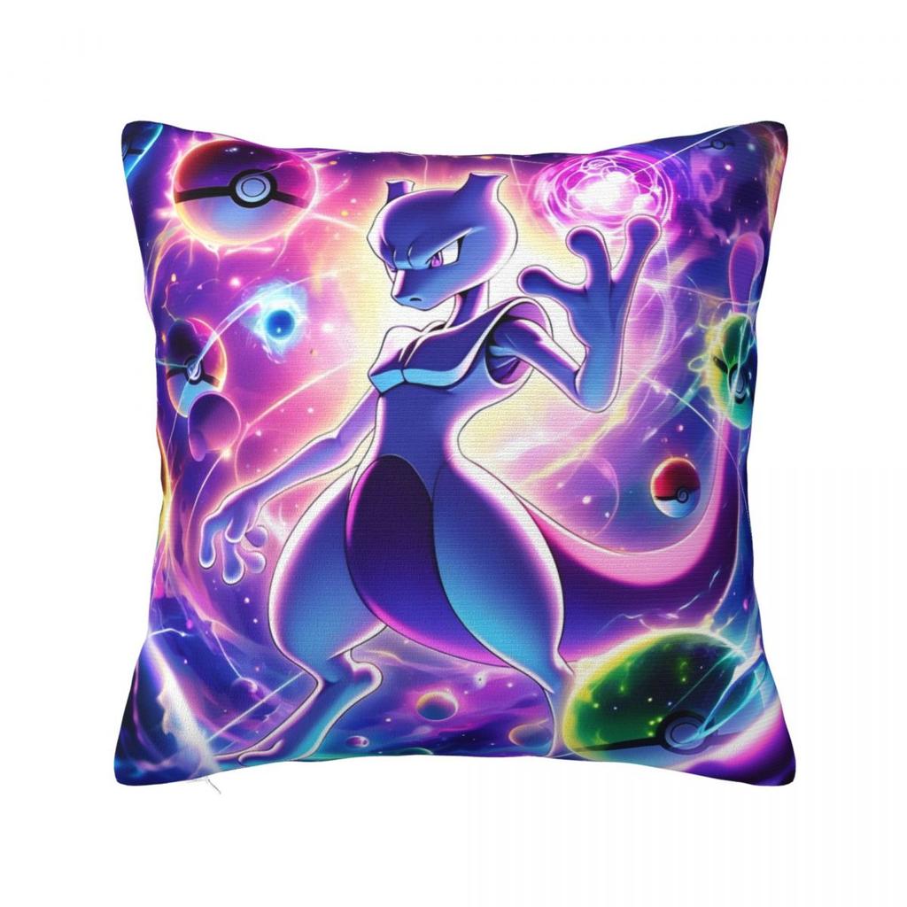 Japan Pokemon Mewtwo Cool Pillow Cover Soft Pillow Case Cushion Cover Morden Design Pillowcases For Chair Sofa Home Decoration