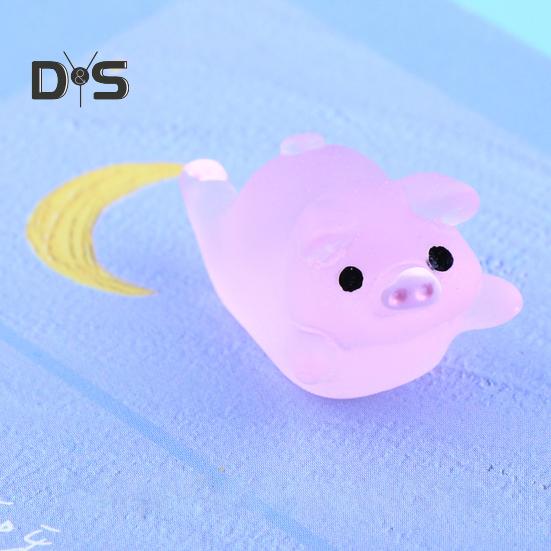 6ks Poutavé prase Socha Ornament Carving Technology Cute Glow Pig Mini Portrait Mini Fairy Garden Landscape