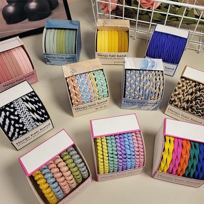 Elastici per Capelli in Gomma ad Alta Elasticità per Donna - Resistenti, Senza Cuciture, Spessi Porta Code di Cavallo in Stile Coreano.