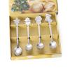 4pcs/set Stainless Steel Christmas Tableware Coffee Spoons Ice Cream Desserts Spoon Snowman Xmas Tree Kids Drinking Tea Scoops